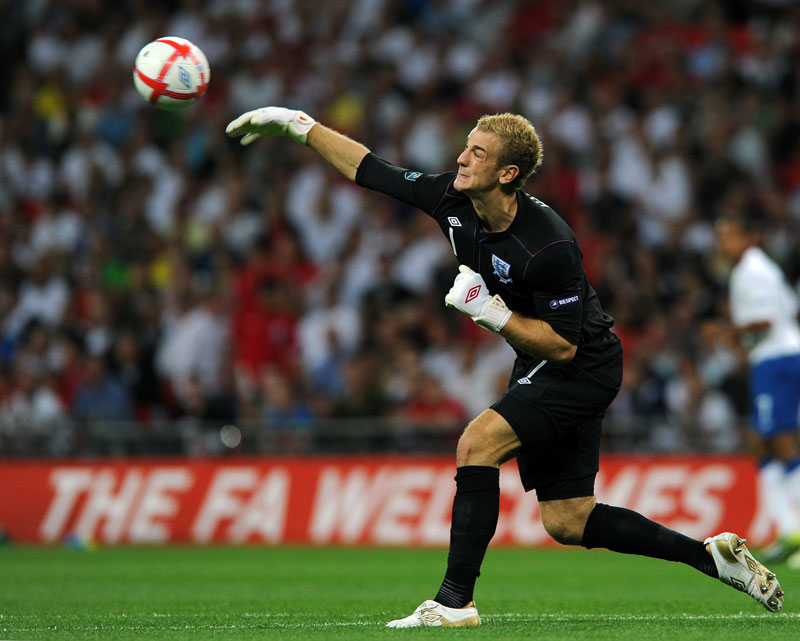 Joe Hart in action against Bulgaria.
